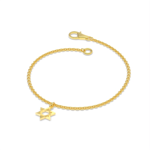 Yellow Gold Star of david charm Charms Diamond Bracelets
