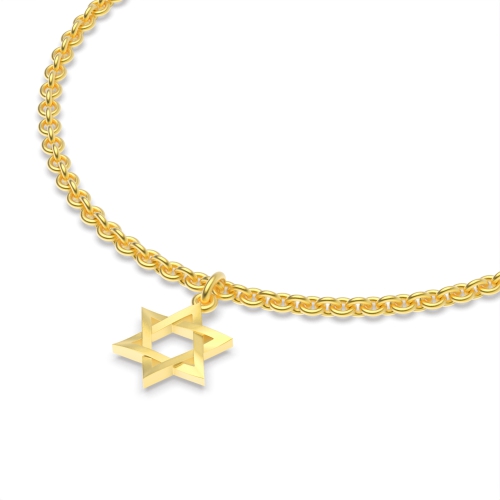 Yellow Gold Star of david charm Charms Diamond Bracelets