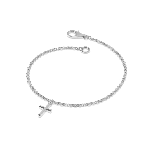 Silver Plain cross charm chain Charms Diamond Bracelets