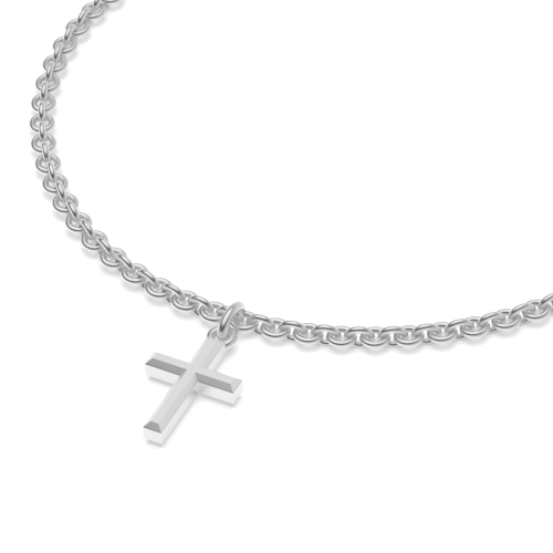 Silver Plain cross charm chain Charms Diamond Bracelets