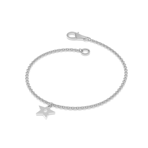 plain metal star design charm bracelet