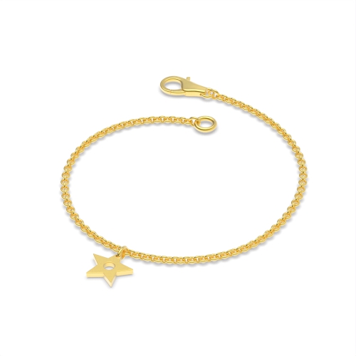 Yellow Gold Star charm Charms Diamond Bracelets