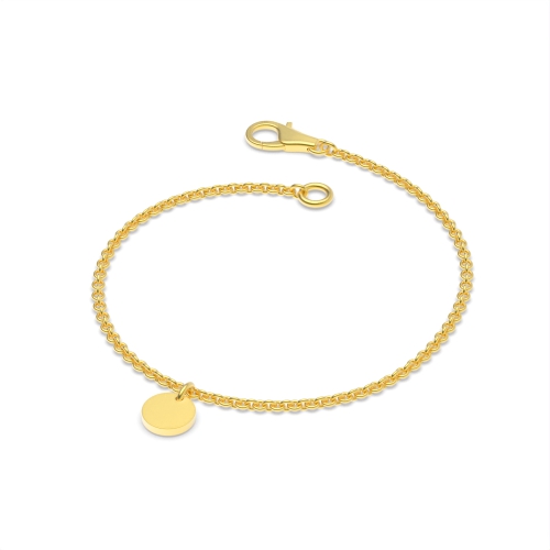 Yellow Gold Disc charm Charms Diamond Bracelets