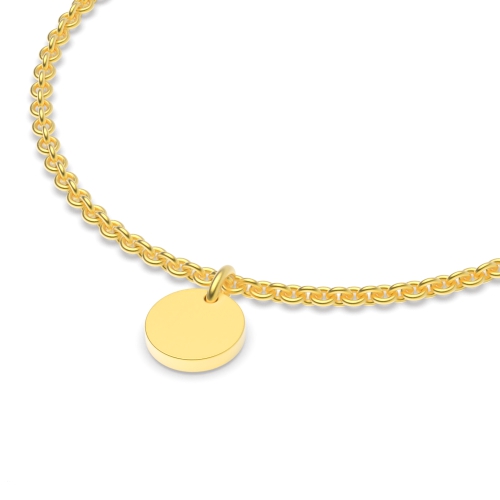 Yellow Gold Disc charm Charms Diamond Bracelets