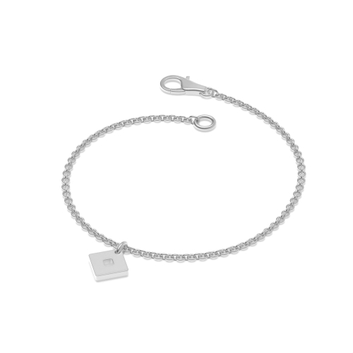 plain metal squre shape charm bracelet
