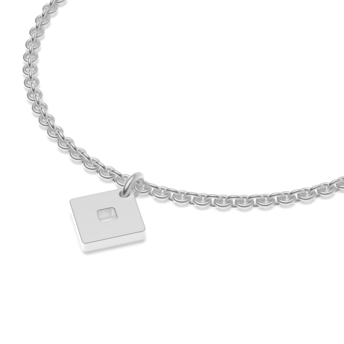 Silver Squre charm Charms Diamond Bracelets
