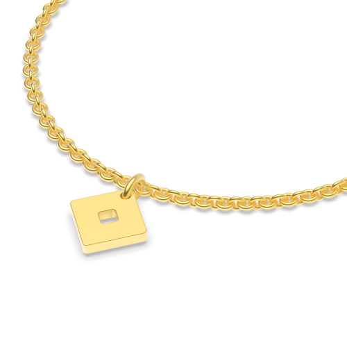 Yellow Gold Squre charm Charms Diamond Bracelets