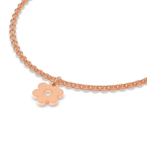 Rose Gold Flower charm Charms Diamond Bracelets