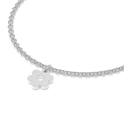 Silver Flower charm Charms Diamond Bracelets