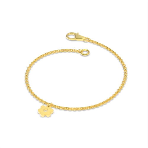 Yellow Gold Flower charm Charms Diamond Bracelets