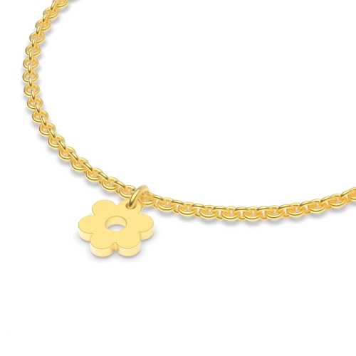 Yellow Gold Flower charm Charms Diamond Bracelets