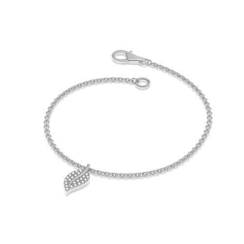 leaf shape Moissanite charm bracelet