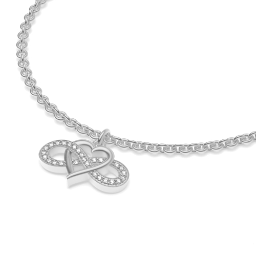 4 Prong Round Silver Infinity Diamond Bracelets