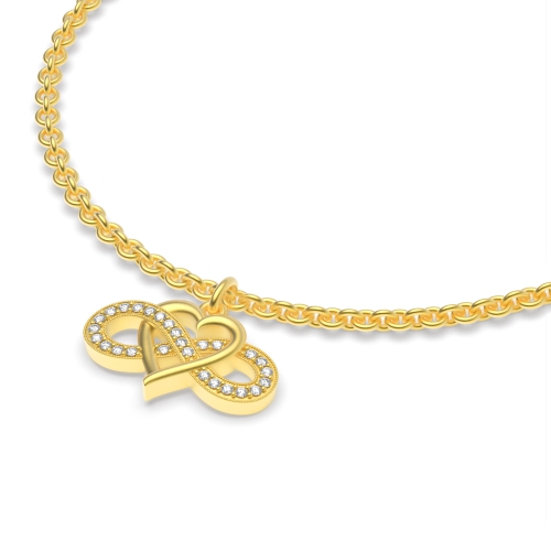 4 Prong Round Yellow Gold Infinity Delicate Diamond Bracelets