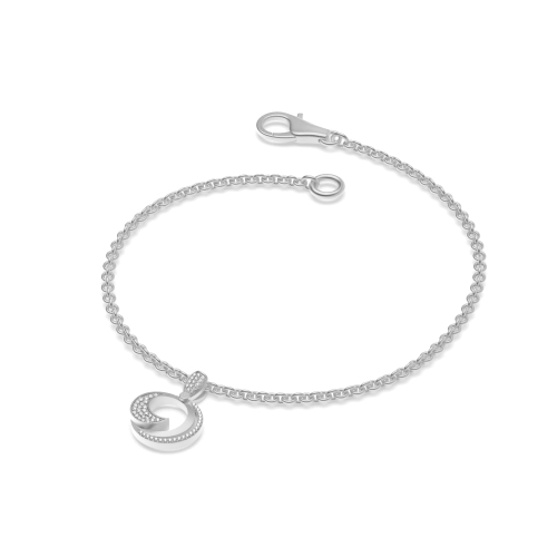 Pave Setting Round Silver Eye for trend charm Diamond Bracelets