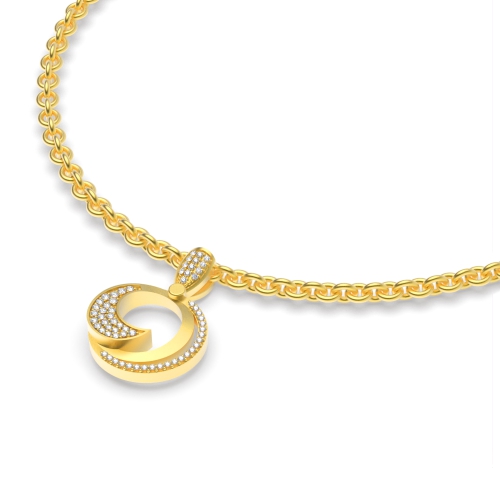 Pave Setting Round Yellow Gold Eye for trend charm Delicate Diamond Bracelets