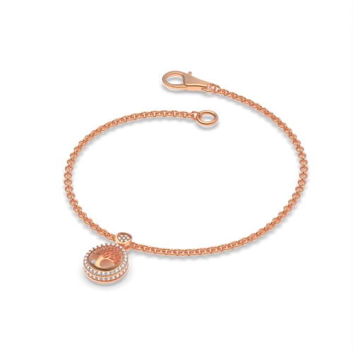 4 Prong Round Rose Gold Mother nature charm Charms Diamond Bracelets
