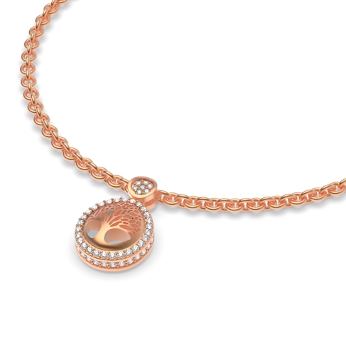 4 Prong Round Rose Gold Mother nature charm Charms Diamond Bracelets