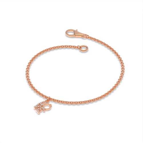 4 Prong Round Rose Gold The love charm Charms Diamond Bracelets