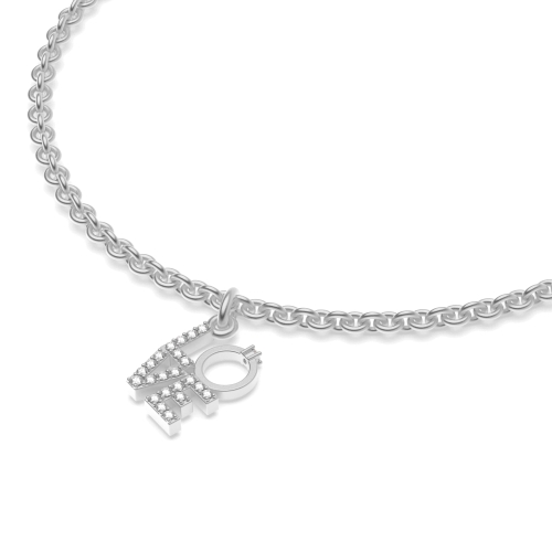 4 Prong Round Silver The love charm Diamond Bracelets