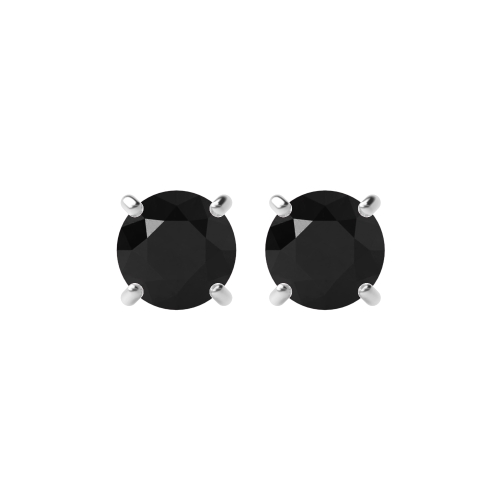 4 Prong MonogemRadiance Black Diamond Stud Earrings