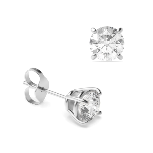 Platinum and Yellow/White Gold Lab Grown Diamond Stud Earrings