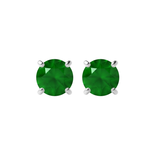 4 Prong MonogemRadiance Emerald Stud Earrings