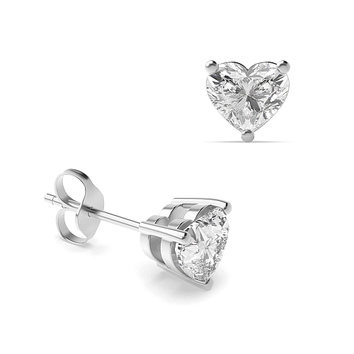 Prong Heart Classic basket Diamond Earrings