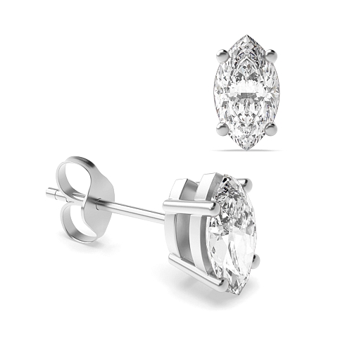 4 Prong Marquise classic basket Stud Earrings