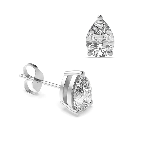 Prong Pear Classic basket Diamond Earrings