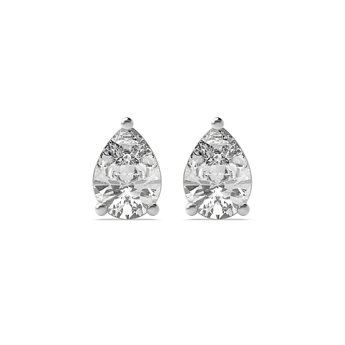 Prong Pear Classic basket Diamond Earrings