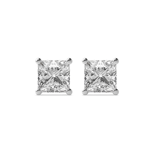 4 Prong Princess Classic basket Diamond Earrings