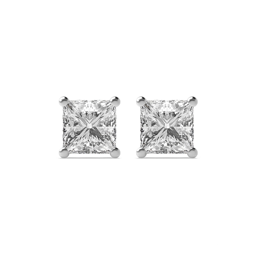 4 Prong Princess classic basket Stud Earrings