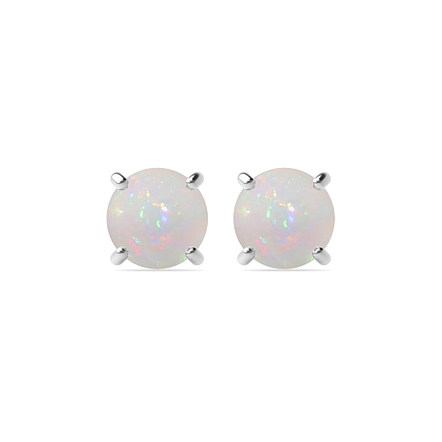 4 Prong Classic basket Opal Diamond Earrings