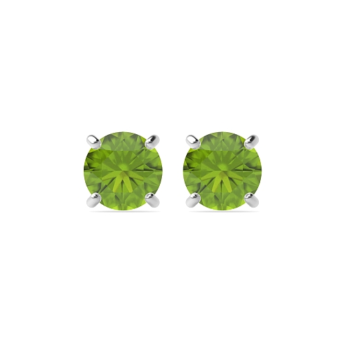 4 Prong Classic basket Peridot Diamond Earrings
