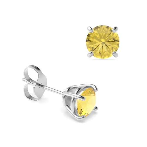 4 Prong Classic basket Topaz Diamond Earrings