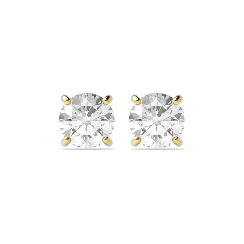 4 Prong Pear 0.10 I1 I ABELINI 9K Yellow Gold classic basket Stud diamond earrings