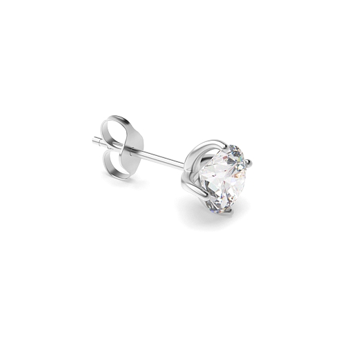 4 Prong Round Twisted Single Diamond Earring