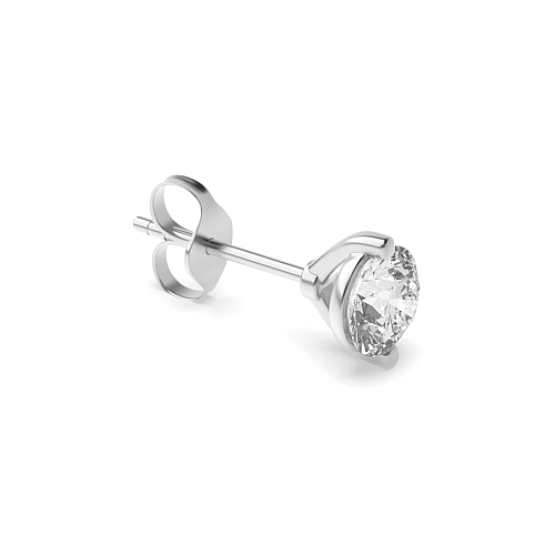 3 Prong Round open set Stud Earrings