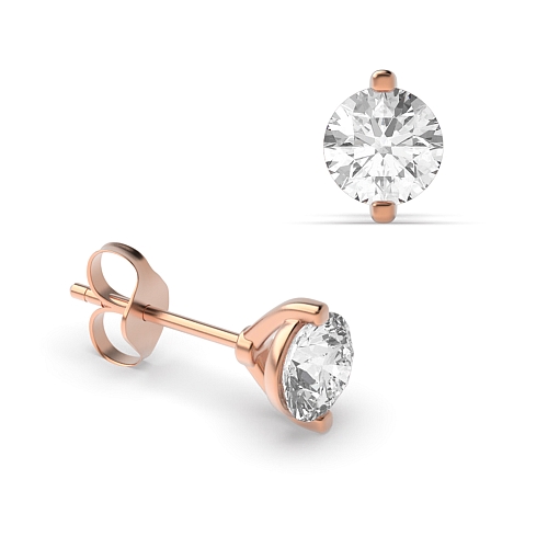 4 Prong Rose Gold Open set Diamond Earrings