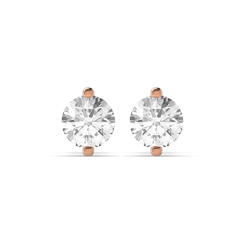 4 Prong Rose Gold Open set Diamond Earrings