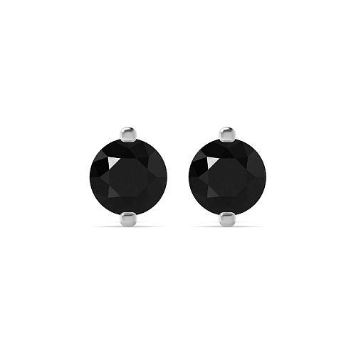 4 Prong Open set Black Diamond Earrings