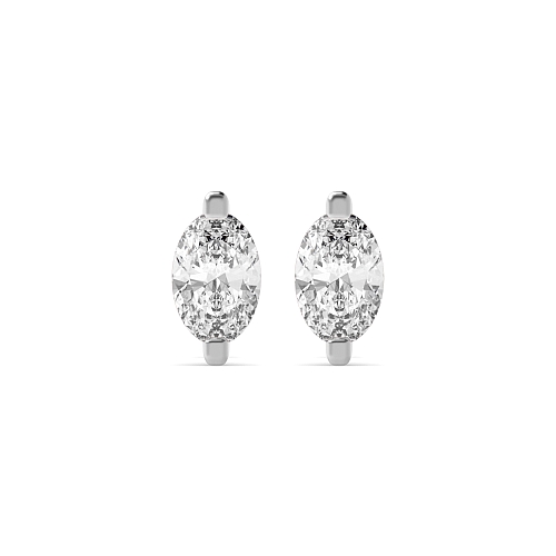 4 Prong Oval Open set Diamond Earrings
