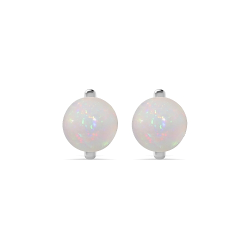 4 Prong Open set Opal Diamond Earrings