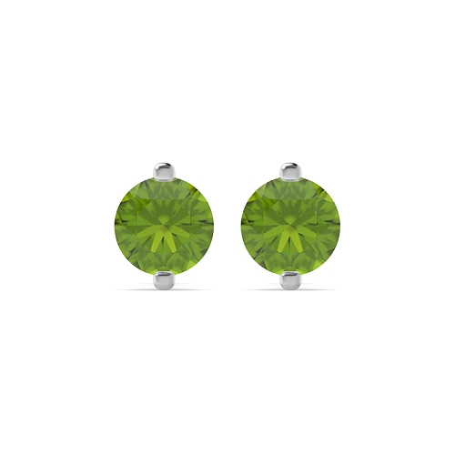 4 Prong Open set Peridot Diamond Earrings