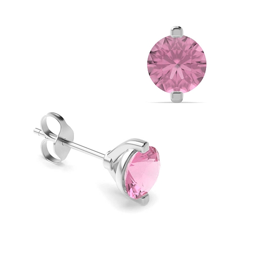 4 Prong Open set Tourmaline Diamond Earrings