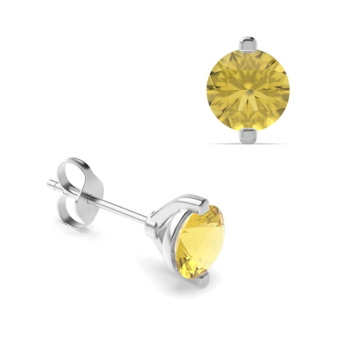 4 Prong Open set Topaz Diamond Earrings