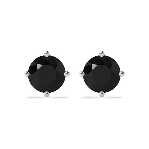 4 Prong Classic open set Black Diamond Earrings