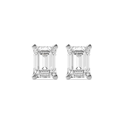 4 Prong Emerald classic open set Stud Earrings