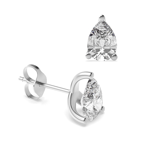 Prong Pear Classic open set Diamond Earrings